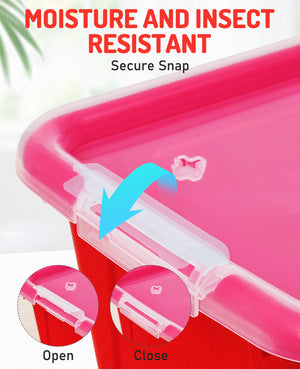 Clear Stackable Plastic Storage Bins with Lids - JoyCat