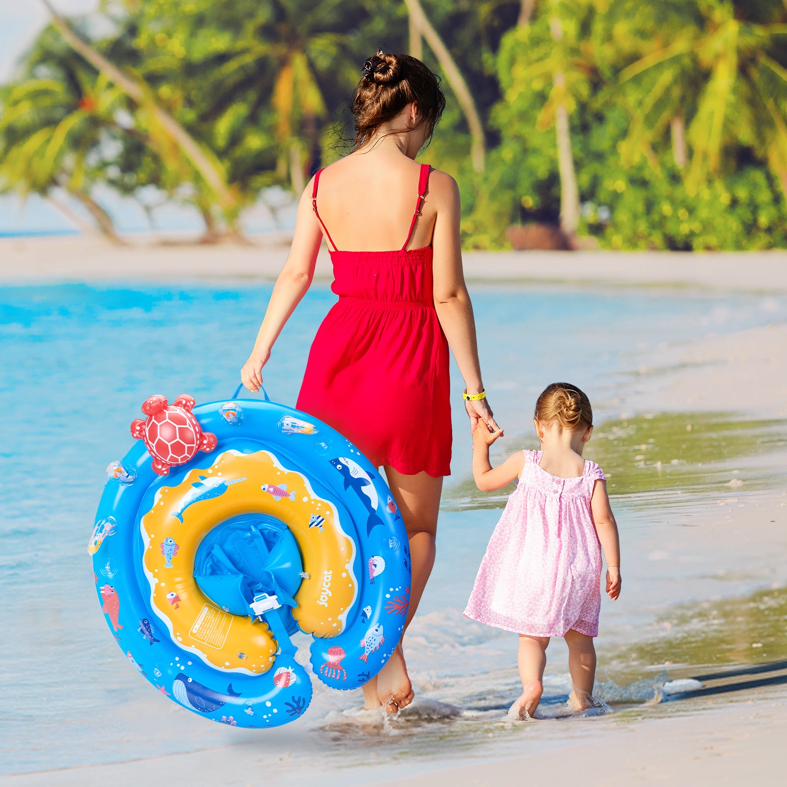 Baby Pool Float with Canopy UPF50+ Sun Protection