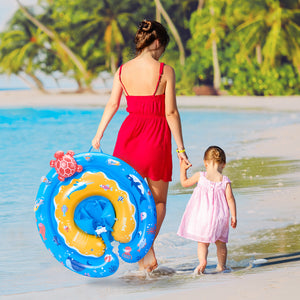 Baby Pool Float with Canopy UPF50+ Sun Protection