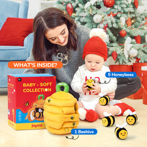 Soft Baby Beehive with 5 Soft Sensory Bees - Honeybee Plush Toy