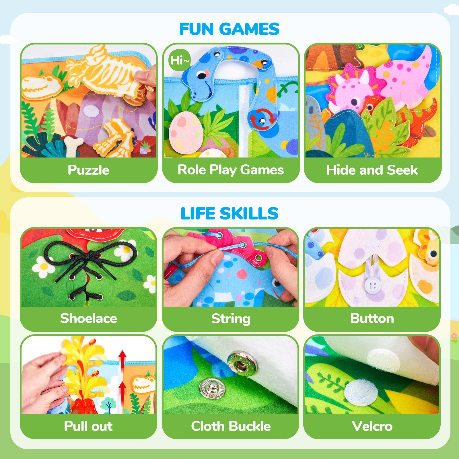 Farm Dinosaur Busy Book - JoyCat