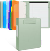 3 Ring Binder Portfolio Clipboard with Storage – PU Leather Organizer with Magnetic Board & 5 Dividers