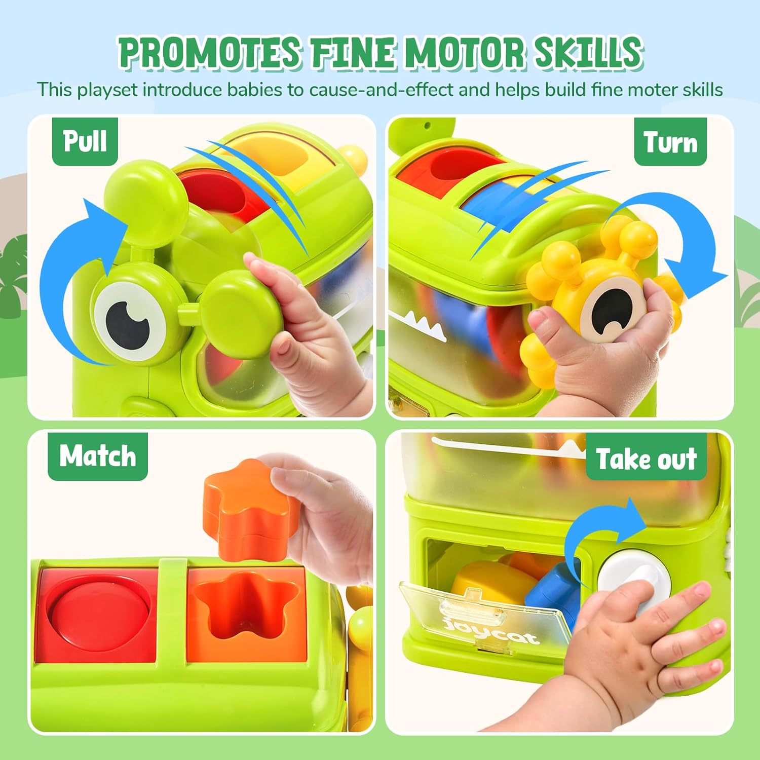 JoyCat Monster Shape Sorter: Interactive Learning Toy for Toddlers 1-3