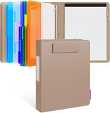 3 Ring Binder Portfolio Clipboard with Storage – PU Leather Organizer with Magnetic Board & 5 Dividers