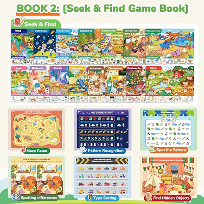 48 Page Reusable Handwriting Practice Book – Dry-Erase Letters, Numbers & Maze Learning Activity Set