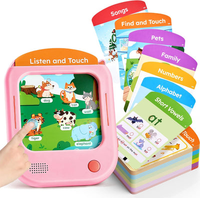 Screen-Free Kids Learning Tablet – Interactive Toddler Learning Tablet with 156 Flash Cards