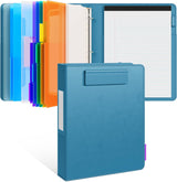 3 Ring Binder Portfolio Clipboard with Storage – PU Leather Organizer with Magnetic Board & 5 Dividers