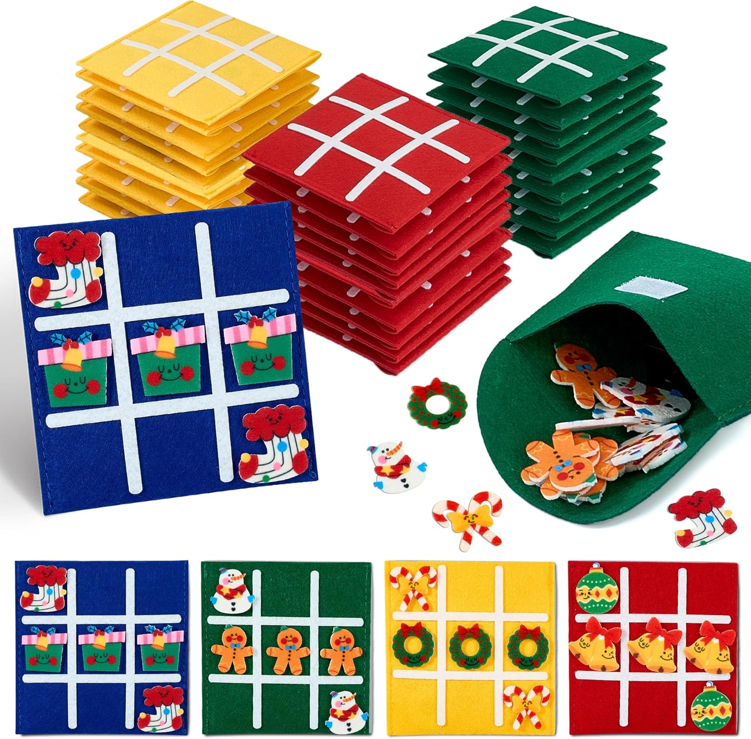 24 Pack Tic Tac Toe Board Game,Christmas Party Favors