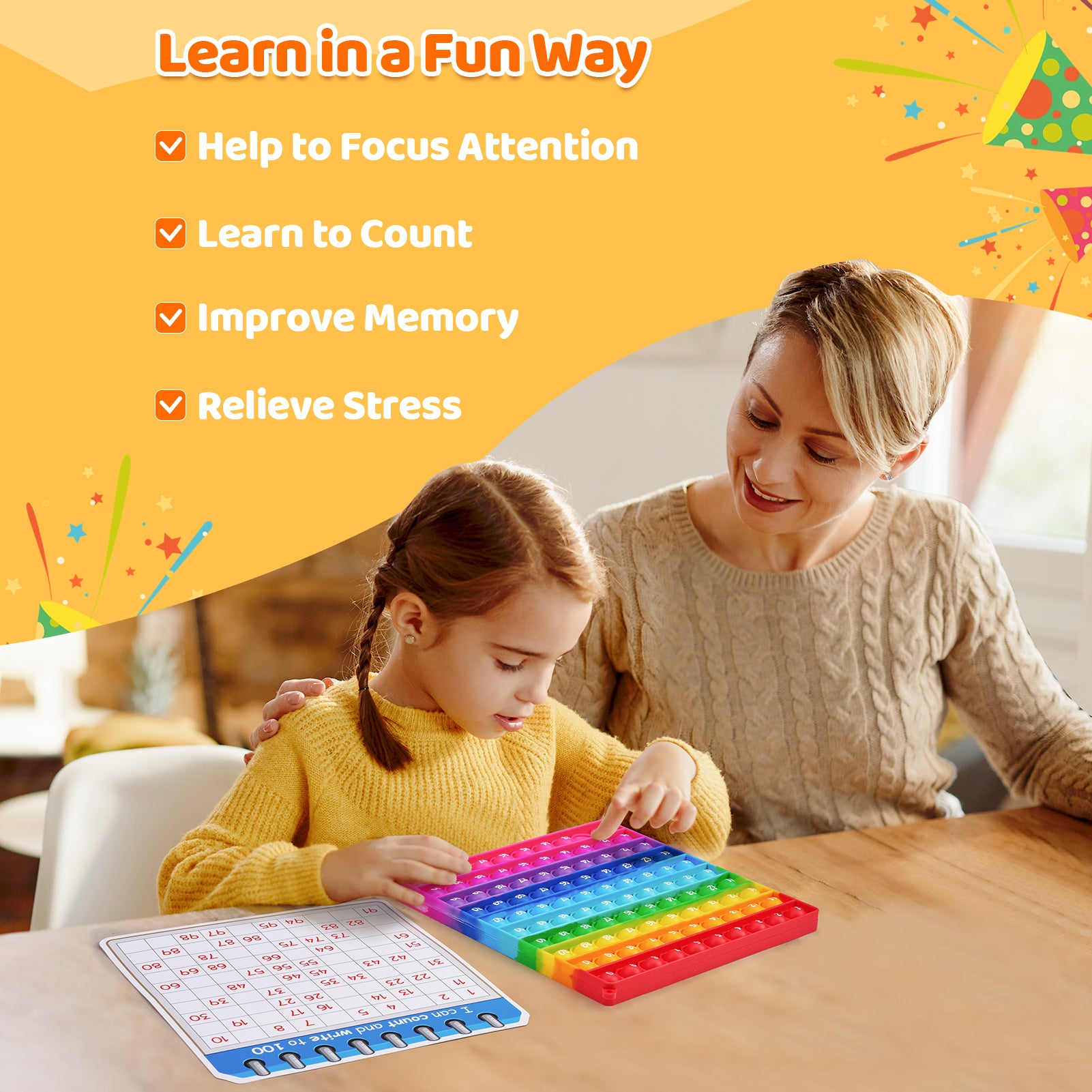color-1-100 number time table and popit