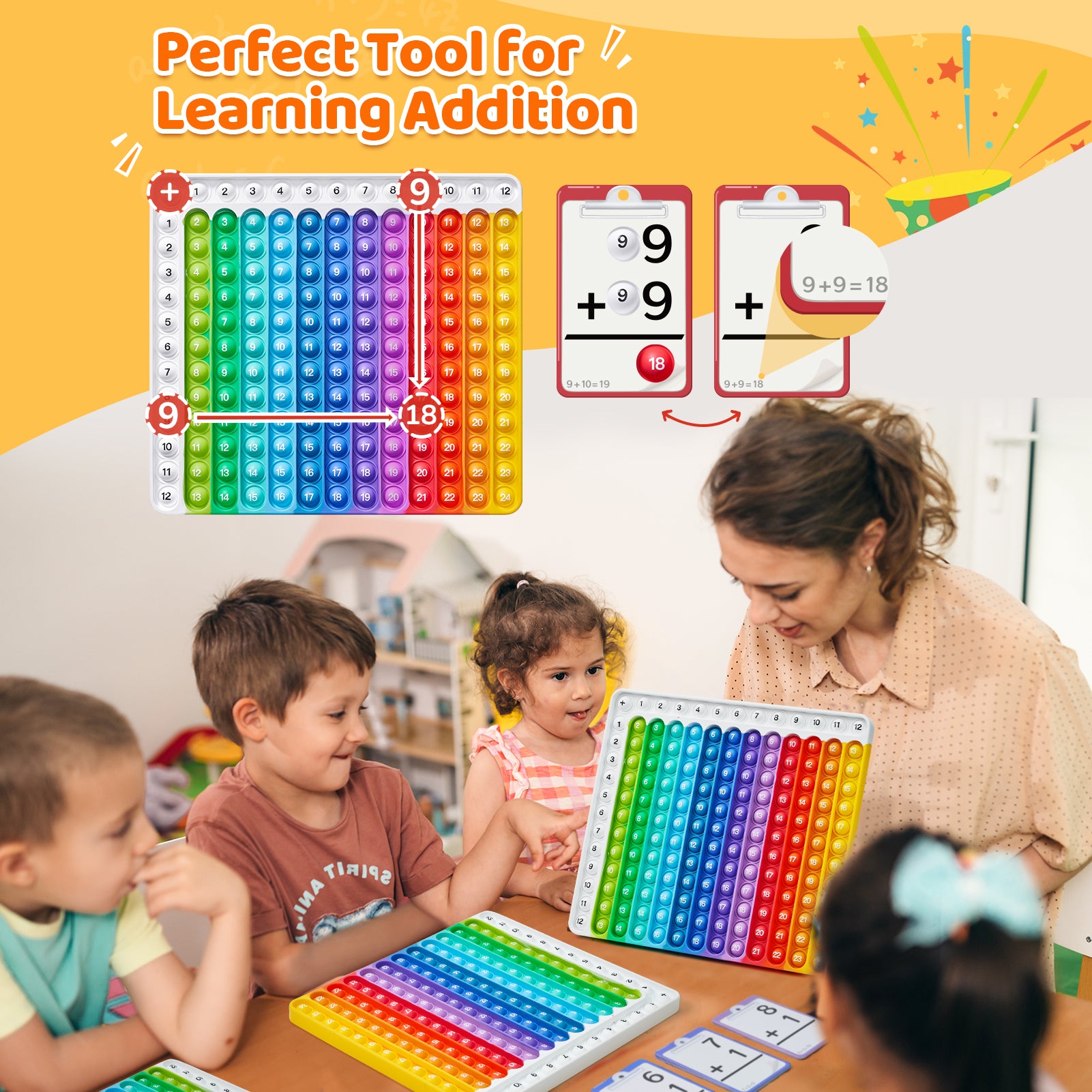 color-addition flash cards and popit
