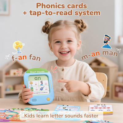 Screen-Free Kids Learning Tablet – Interactive Toddler Learning Tablet with 156 Flash Cards