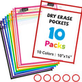 Pack Dry Erase Pockets with 5 Rings