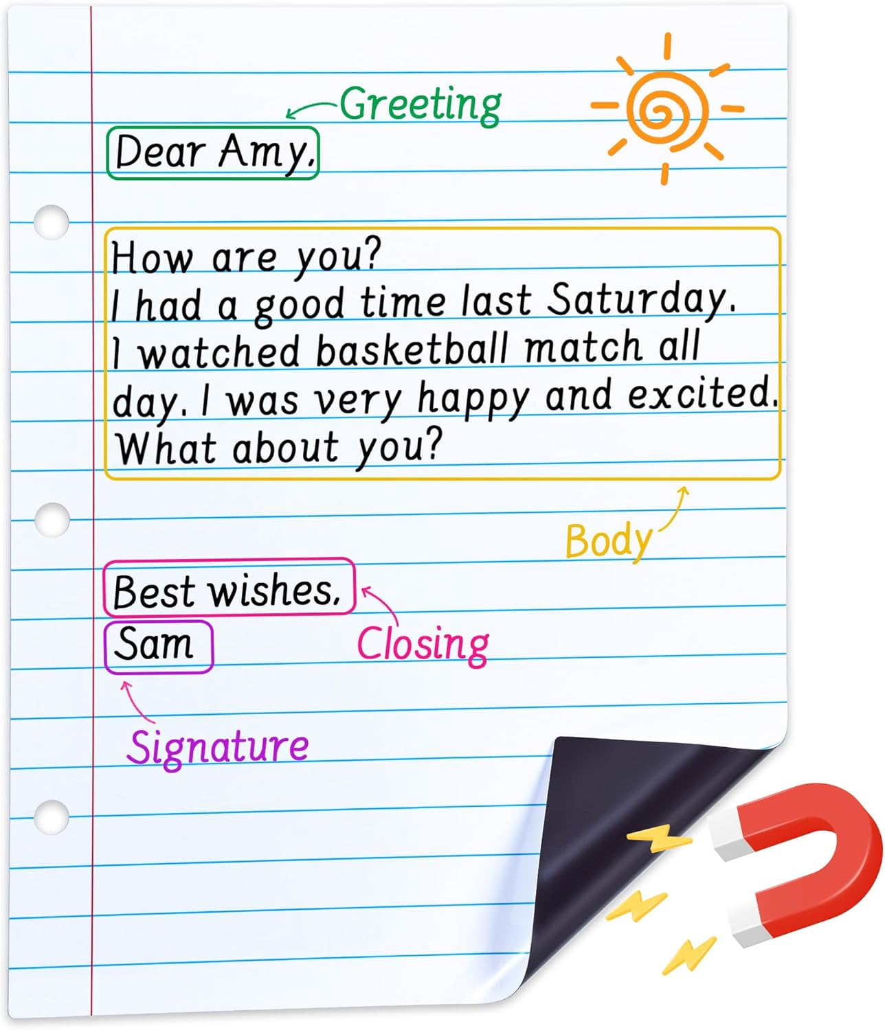 Giant Magnetic Dry Erase Notebook Paper