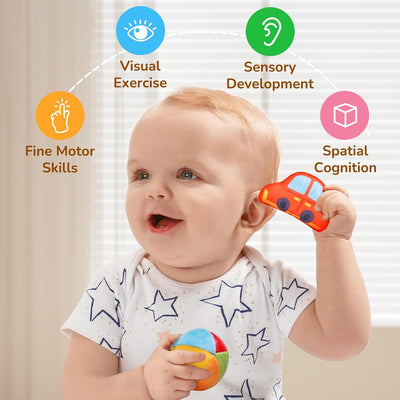 My First Mystery Soft Box – Sensory Exploration Toy Set with 10 Crinkle/Rattle Objects for Baby