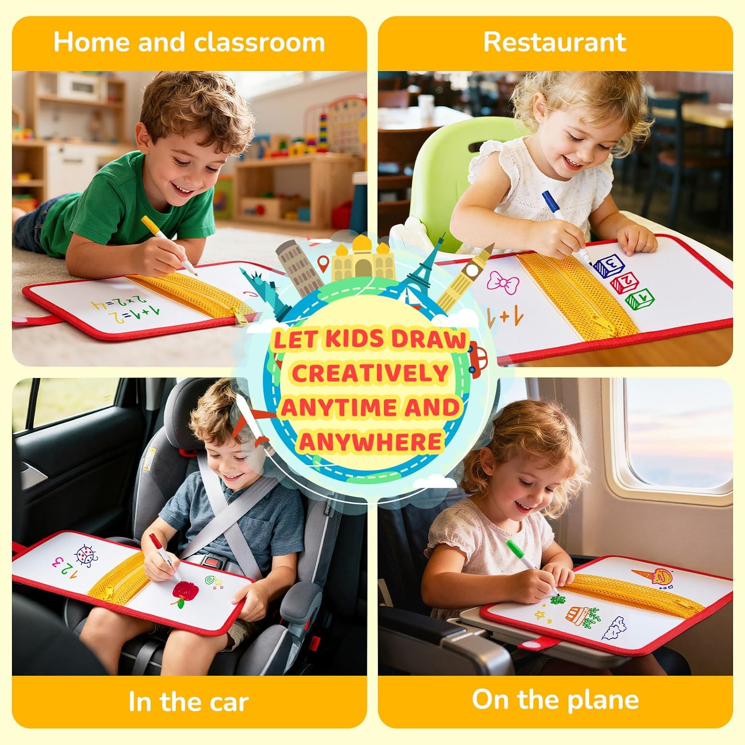 10-Inch Dual-Sided Dry Erase Travel Board